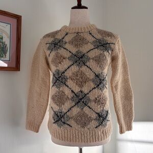 Gaeltarra Hand Knit Wool Sweater Cream Made in Ireland